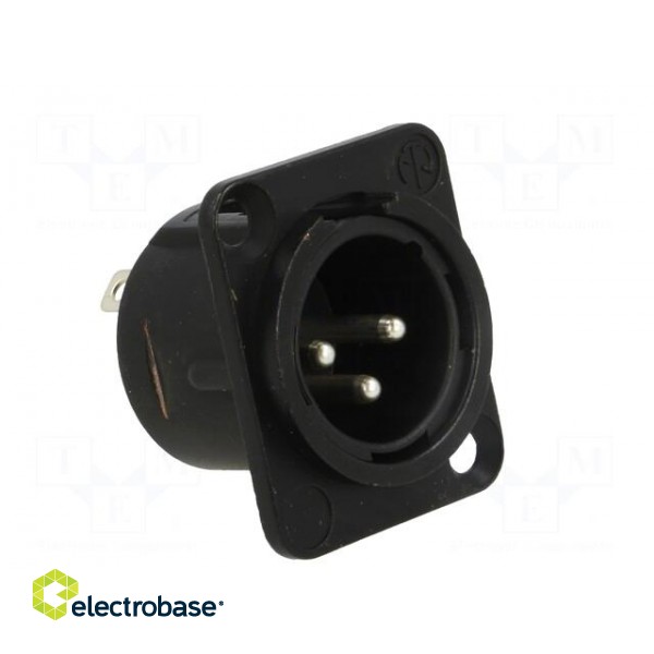 Socket | XLR | male | PIN: 3 | flange (2 holes),for panel mounting image 8