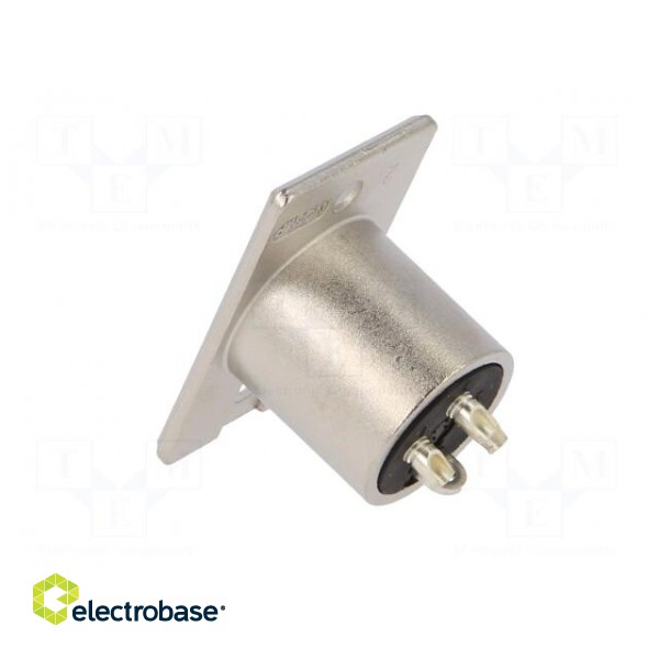 Socket | XLR | male | PIN: 3 | straight | soldering | silver | 16A | 27mm image 4