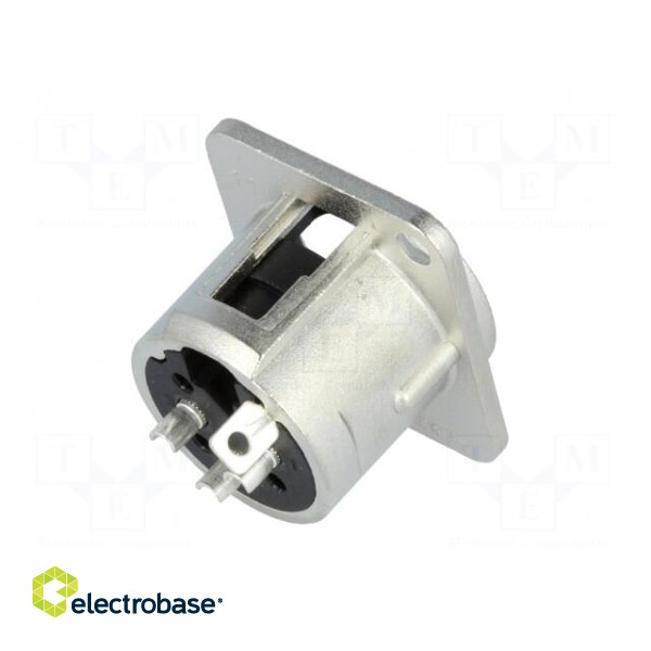Socket | XLR | male | PIN: 3 | flange (2 holes),for panel mounting image 6