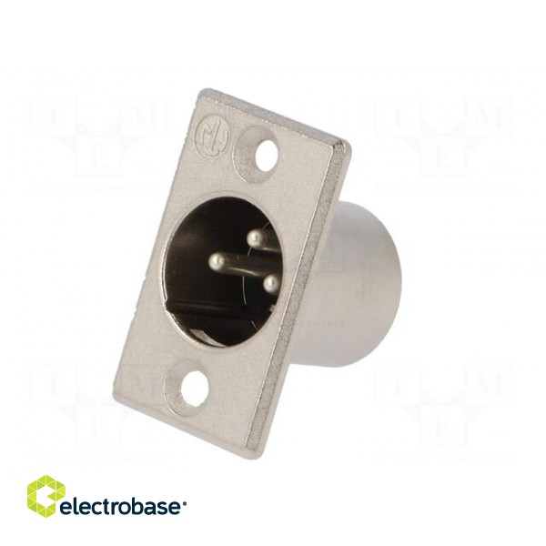 Socket | XLR | male | PIN: 3 | straight | soldering | silver | 16A | 27mm image 2