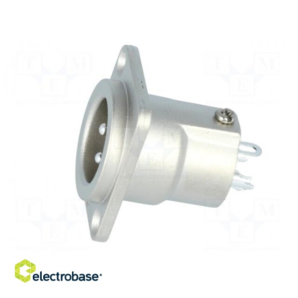 Socket | XLR | male | PIN: 3 | flange (2 holes),for panel mounting image 3