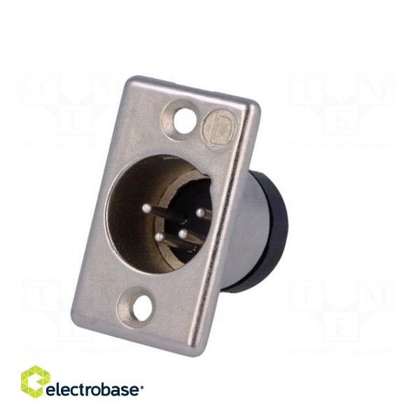Socket | XLR | male | PIN: 4 | straight | soldering | Contacts: brass | 50V image 2