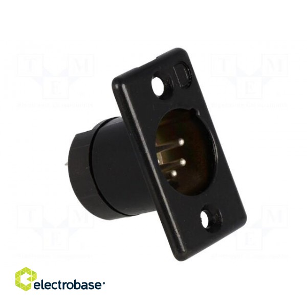 Socket | XLR | male | PIN: 4 | straight | soldering | Contacts: brass | 50V image 8