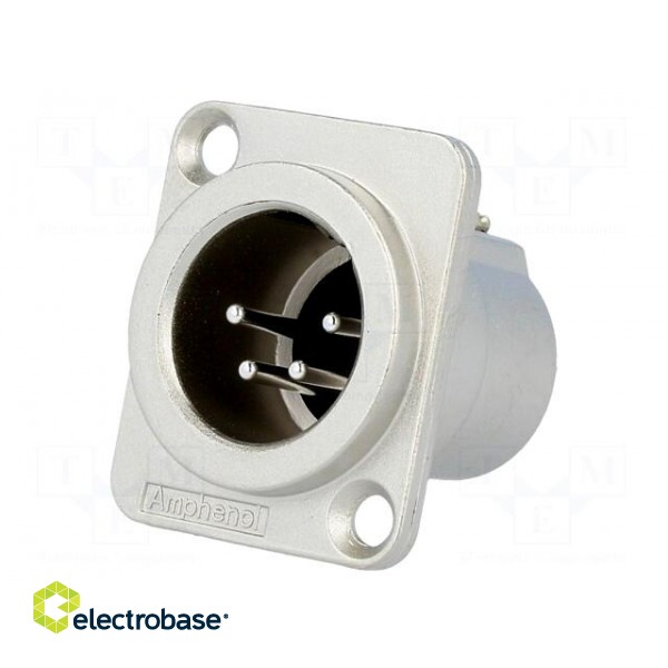 Socket | XLR | male | PIN: 4 | flange (2 holes),for panel mounting image 1