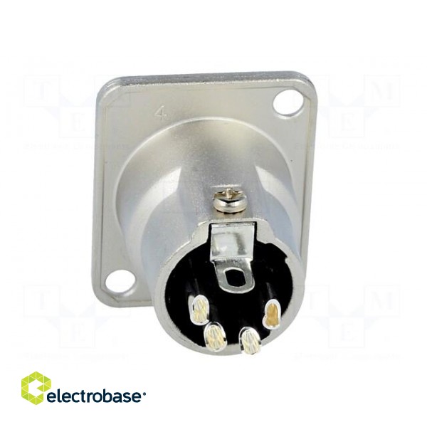 Socket | XLR | male | PIN: 4 | flange (2 holes),for panel mounting image 5