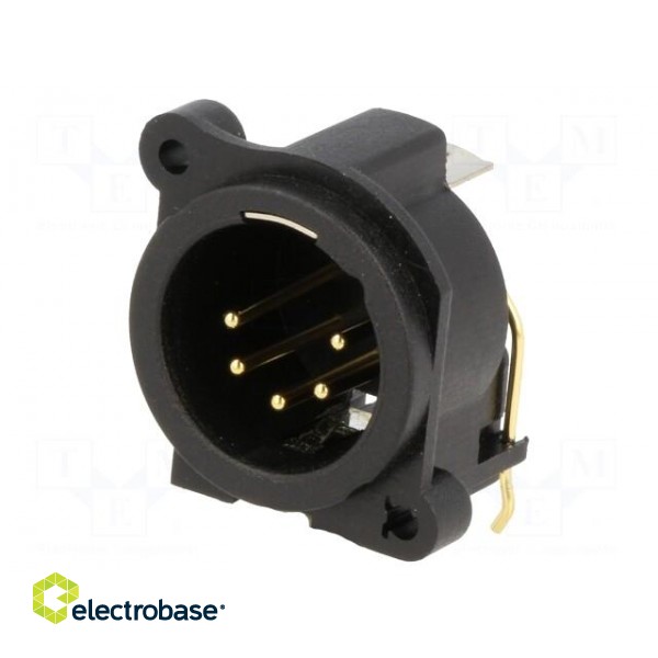 Socket | XLR | male | PIN: 5 | angled 90° | for panel mounting,screw paveikslėlis 1