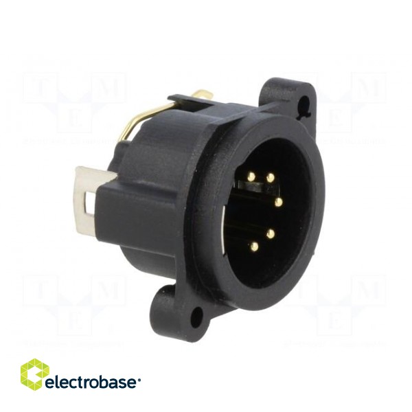 Socket | XLR | male | PIN: 5 | angled 90° | for panel mounting,screw paveikslėlis 8