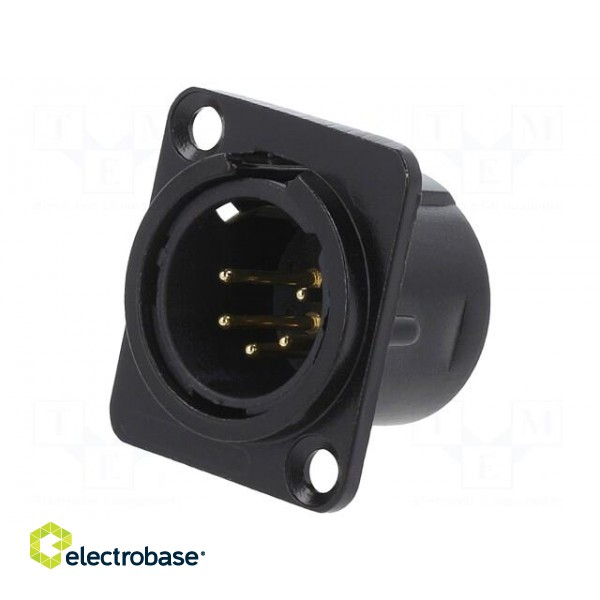 Socket | XLR | male | PIN: 5 | soldering | black | metal | XLR standard image 1