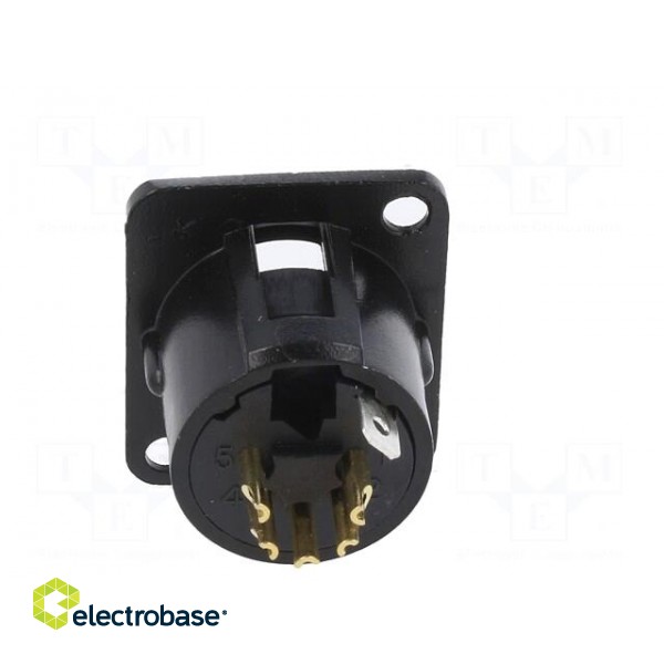 Socket | XLR | male | PIN: 5 | soldering | black | metal | XLR standard image 5