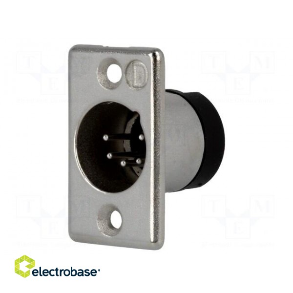 Socket | XLR | male | PIN: 5 | straight | soldering | Contacts: brass | 50V image 1