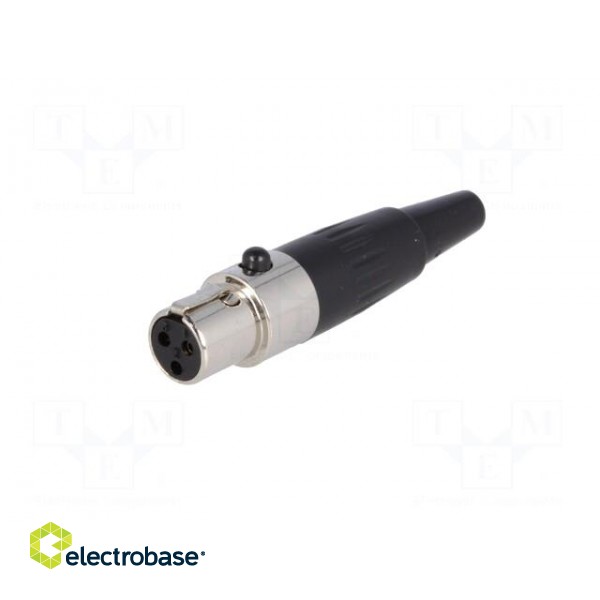 Plug | XLR mini | female | PIN: 3 | for cable | soldering | straight фото 2