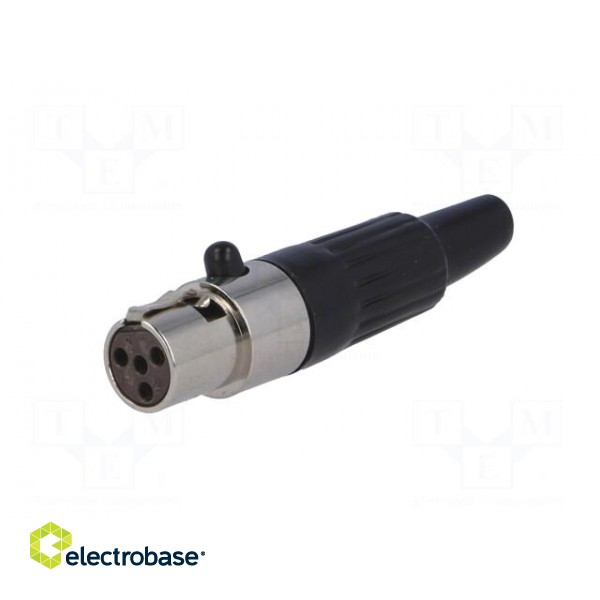 Plug | XLR mini | female | PIN: 4 | for cable | soldering | straight фото 2