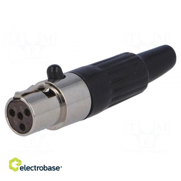 Plug | XLR mini | female | PIN: 4 | for cable | soldering | straight фото 1