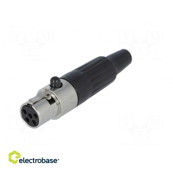 Plug | XLR mini | female | PIN: 5 | for cable | soldering | straight paveikslėlis 2