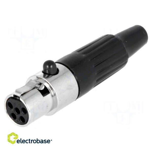 Plug | XLR mini | female | PIN: 5 | for cable | soldering | straight image 1