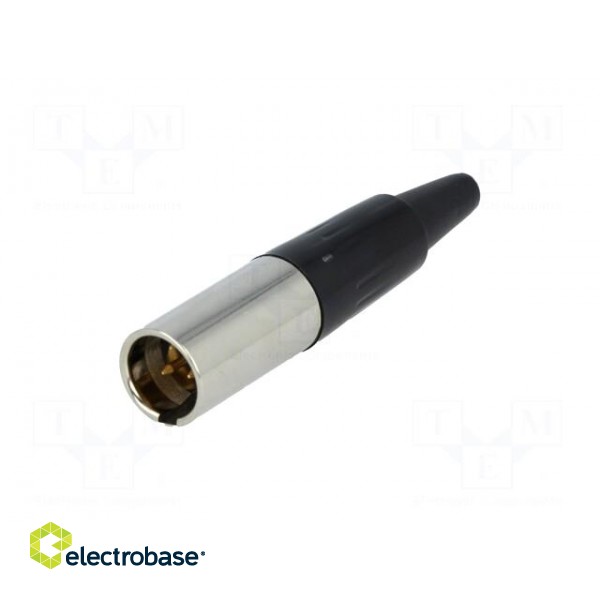 Plug | XLR mini | male | PIN: 3 | for cable | soldering | 5A | 0.5mm2 | 3.5mm paveikslėlis 2
