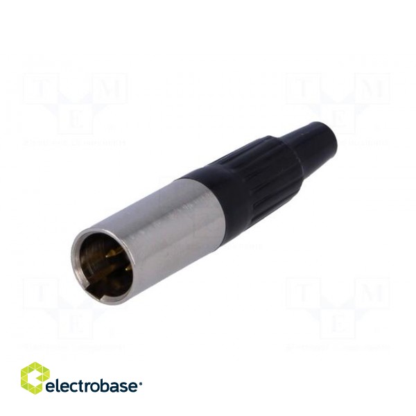 Plug | XLR mini | male | PIN: 3 | for cable | soldering | straight фото 2