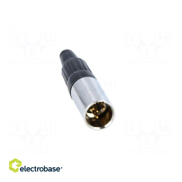 Plug | XLR mini | male | PIN: 4 | for cable | soldering | straight paveikslėlis 9