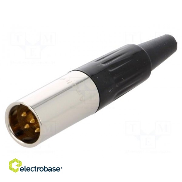 Plug | XLR mini | male | PIN: 5 | for cable | soldering | 4A | 0.5mm2 | 3.5mm image 1