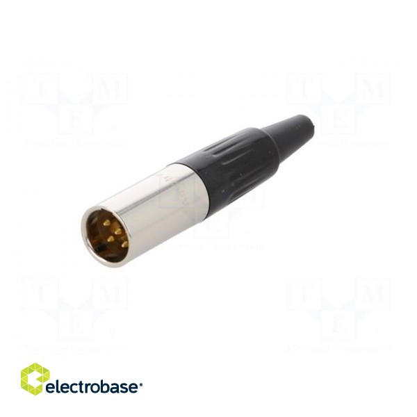 Plug | XLR mini | male | PIN: 5 | for cable | soldering | 4A | 0.5mm2 | 3.5mm фото 2