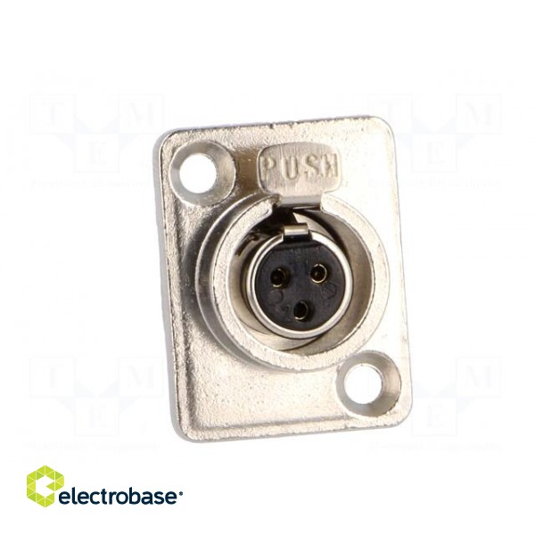 Socket | XLR mini | female | PIN: 3 | soldering | Cutout: Ø15mm фото 9