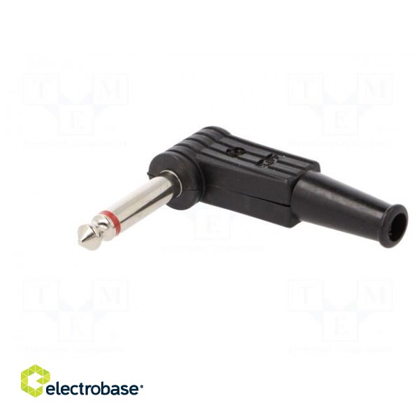 Plug | Jack 6,3mm | male | mono | ways: 2 | angled 90° | for cable | black фото 4