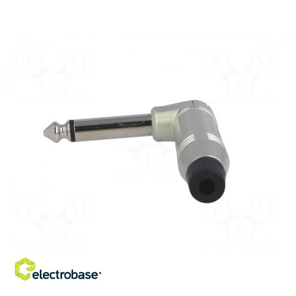 Plug | Jack 6,35mm | male | mono | angled 90° | for cable | soldering фото 3