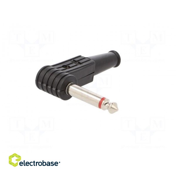 Plug | Jack 6,3mm | male | mono | ways: 2 | angled 90° | for cable | black image 2