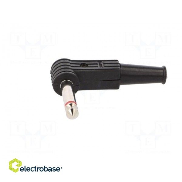 Plug | Jack 6,3mm | male | mono | ways: 2 | angled 90° | for cable | black фото 3