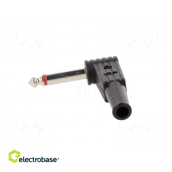 Plug | Jack 6,3mm | male | mono | ways: 2 | angled 90° | for cable | black фото 5
