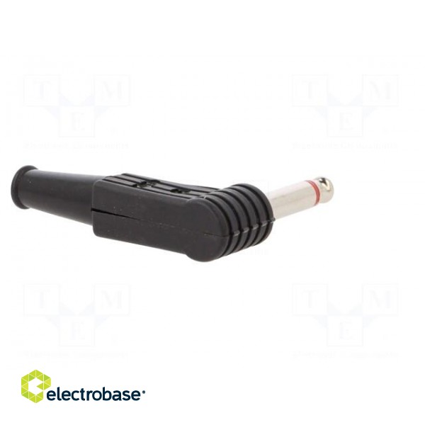 Plug | Jack 6,3mm | male | mono | ways: 2 | angled 90° | for cable | black фото 8