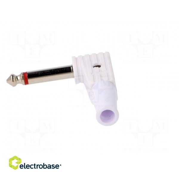 Plug | Jack 6,3mm | male | mono | ways: 2 | angled 90° | for cable | white фото 5