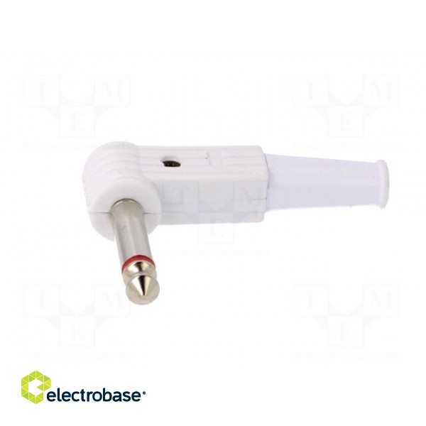 Plug | Jack 6,3mm | male | mono | ways: 2 | angled 90° | for cable | white image 3