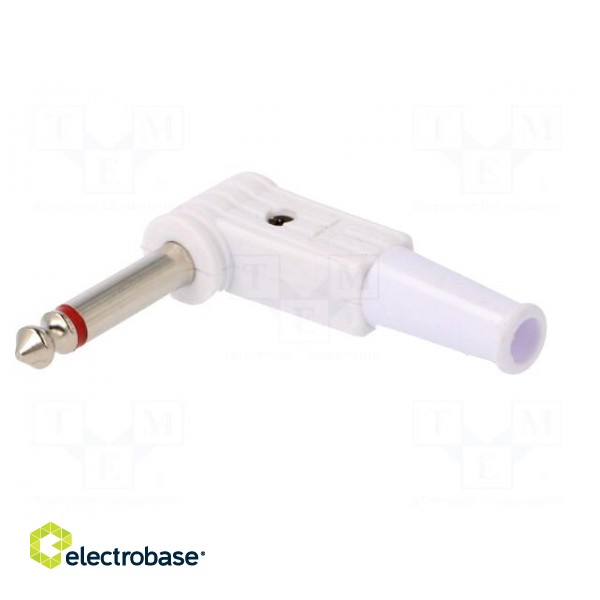 Plug | Jack 6,3mm | male | mono | ways: 2 | angled 90° | for cable | white image 4