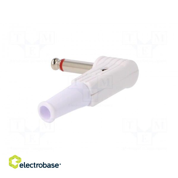 Plug | Jack 6,3mm | male | mono | ways: 2 | angled 90° | for cable | white фото 6
