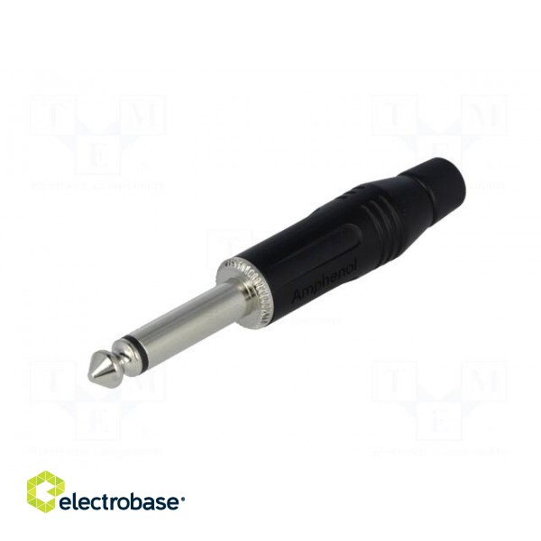 Plug | Jack 6,3mm | male | mono | ways: 2 | straight | for cable | black image 2