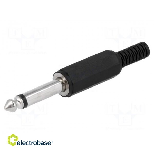 Plug | Jack 6,3mm | male | mono,with strain relief | ways: 2 | straight image 1