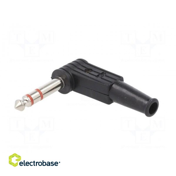 Plug | Jack 6,3mm | male | stereo | ways: 3 | angled 90° | for cable image 2