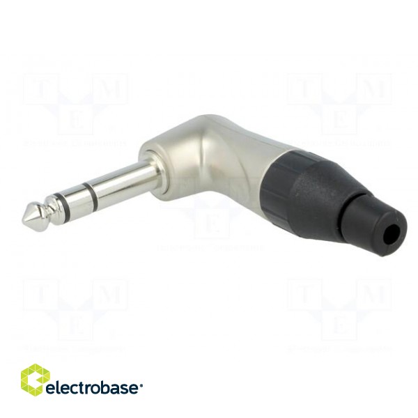 Plug | Jack 6,3mm | male | stereo | ways: 3 | angled 90° | for cable | grey image 2
