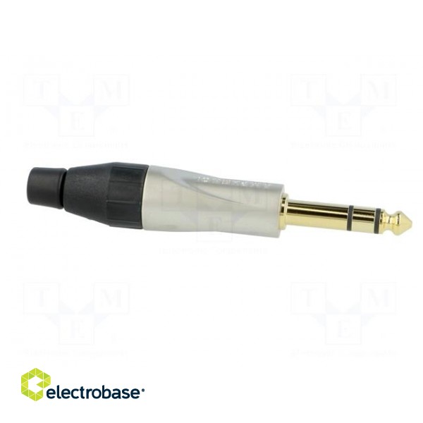 Plug | Jack 6,3mm | male | stereo | ways: 3 | straight | for cable | grey image 7
