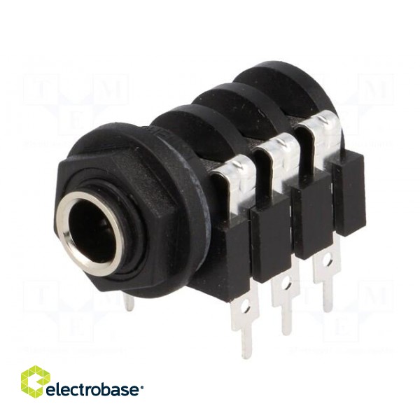 Socket | Jack 6,3mm | female | stereo,with double switch | ways: 3 image 1