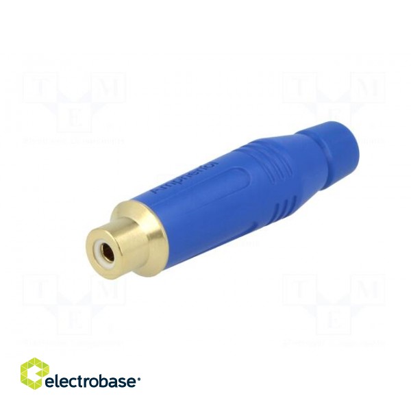 Plug | RCA | female | straight | soldering | blue | gold-plated | 3÷7mm image 2