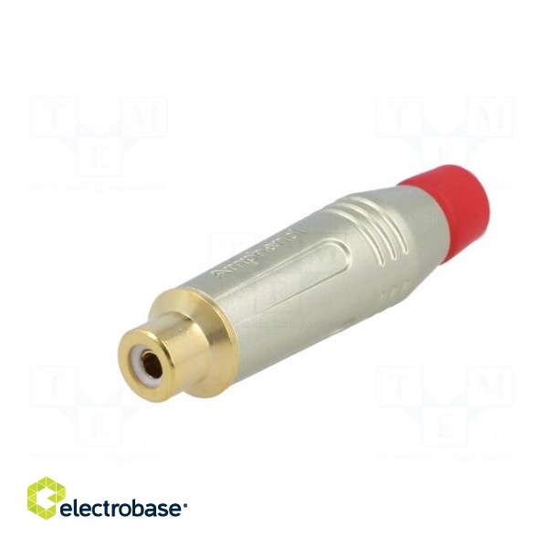 Plug | RCA | female | straight | soldering | grey | gold-plated | 3÷7mm image 2