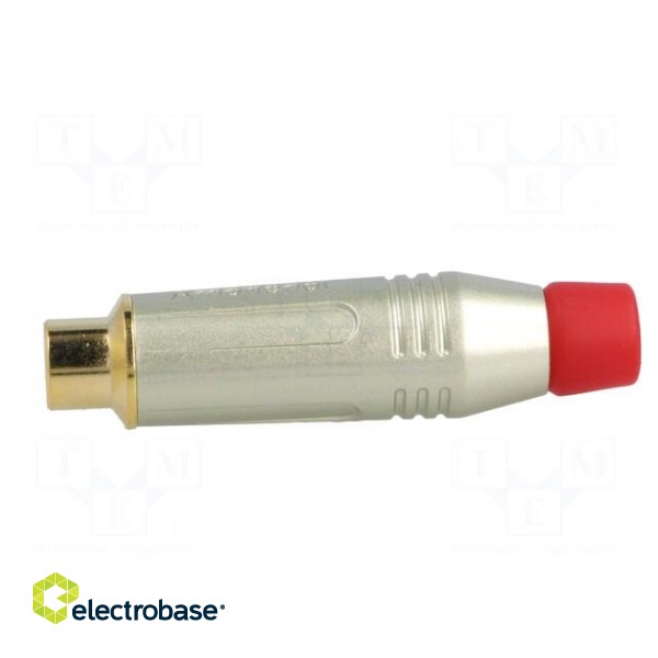 Plug | RCA | female | straight | soldering | grey | gold-plated | 3÷7mm paveikslėlis 3