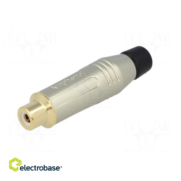 Plug | RCA | female | straight | soldering | grey | gold-plated | 3÷7mm image 2