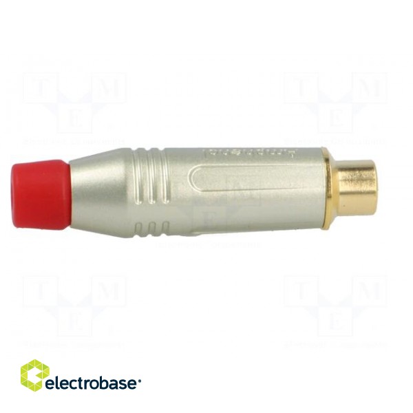 Plug | RCA | female | straight | soldering | grey | gold-plated | 3÷7mm paveikslėlis 7