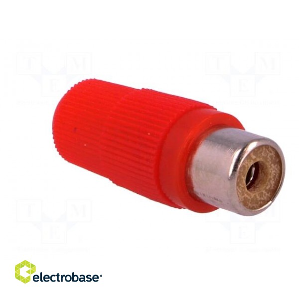 Plug | RCA | female | straight | soldering | red | for cable image 8
