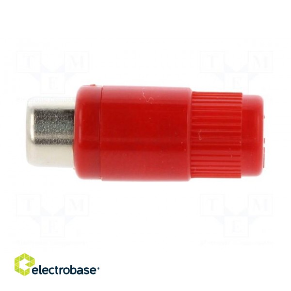 Plug | RCA | female | straight | soldering | red | nickel plated фото 3