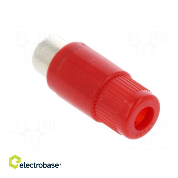 Plug | RCA | female | straight | soldering | red | nickel plated image 4