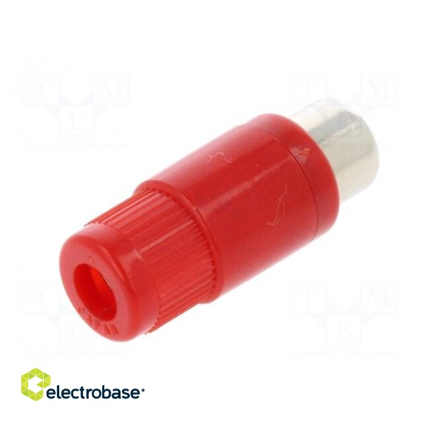 Plug | RCA | female | straight | soldering | red | nickel plated image 6